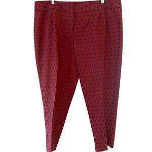 Talbots Heritage Ankle Pants 18WP Burgundy Jacquard Dressy